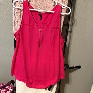 Maurices Hot Pink Sleeveless Blouse with Front Zipper